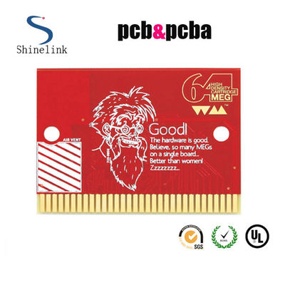 Red soldermask single sided pcb board , circuit board with gold finger